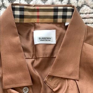 Burberry Tan Button-Up Shirt